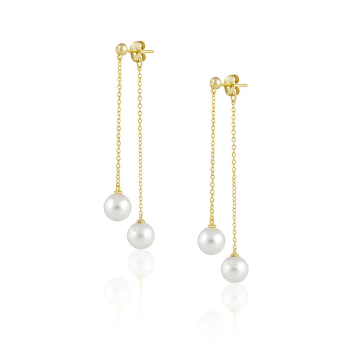 Sahira Xana Double Pearl Dangle Earrings