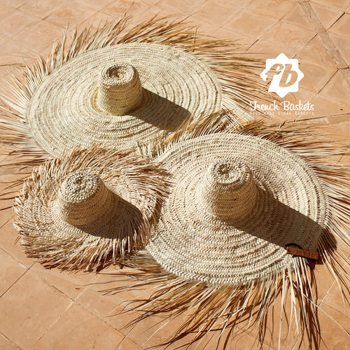 French Baskets Oversized Straw Fringe Hat